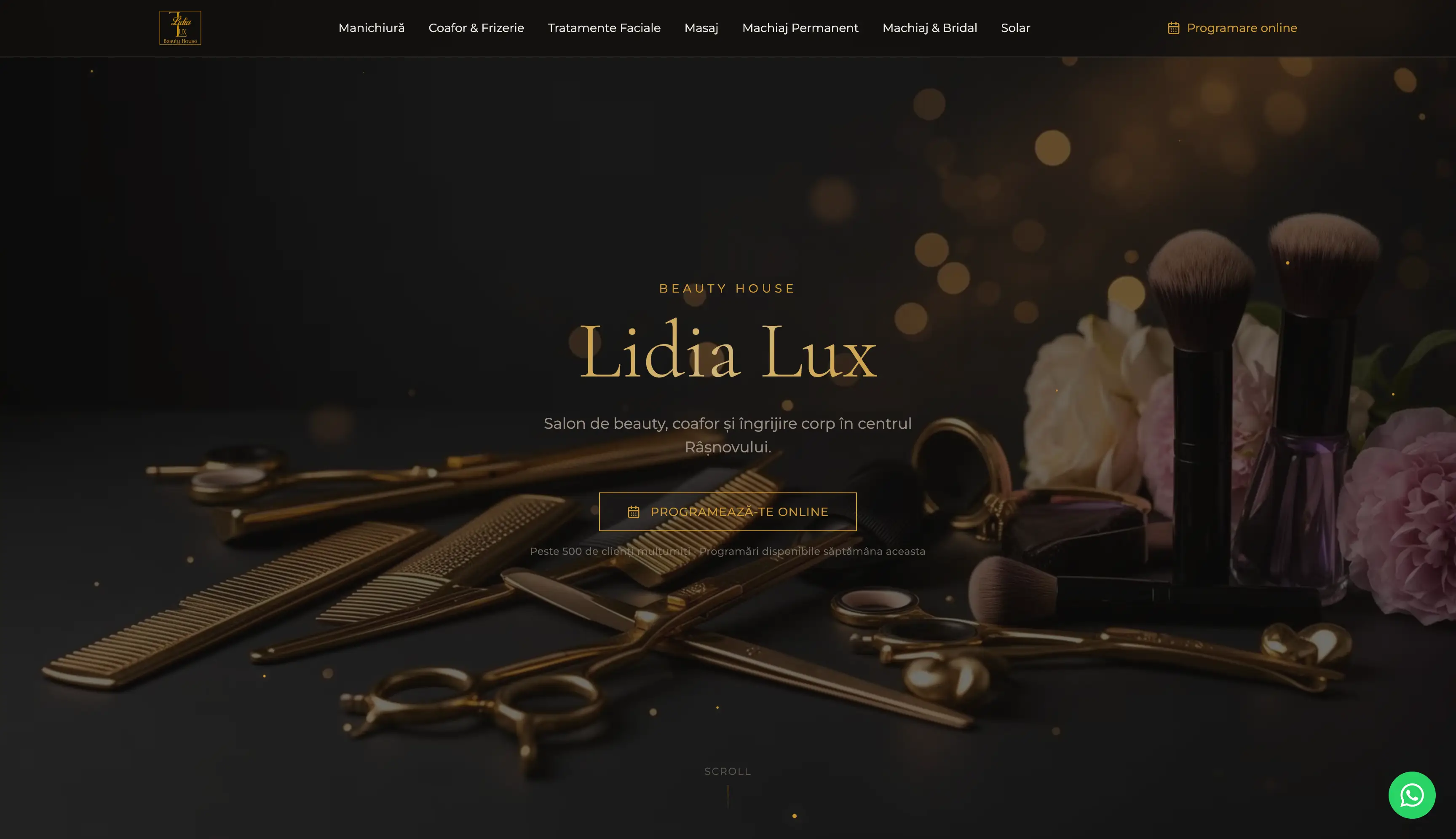Lidia Lux Beauty House Râșnov Brașov — site web realizat de SiteCare